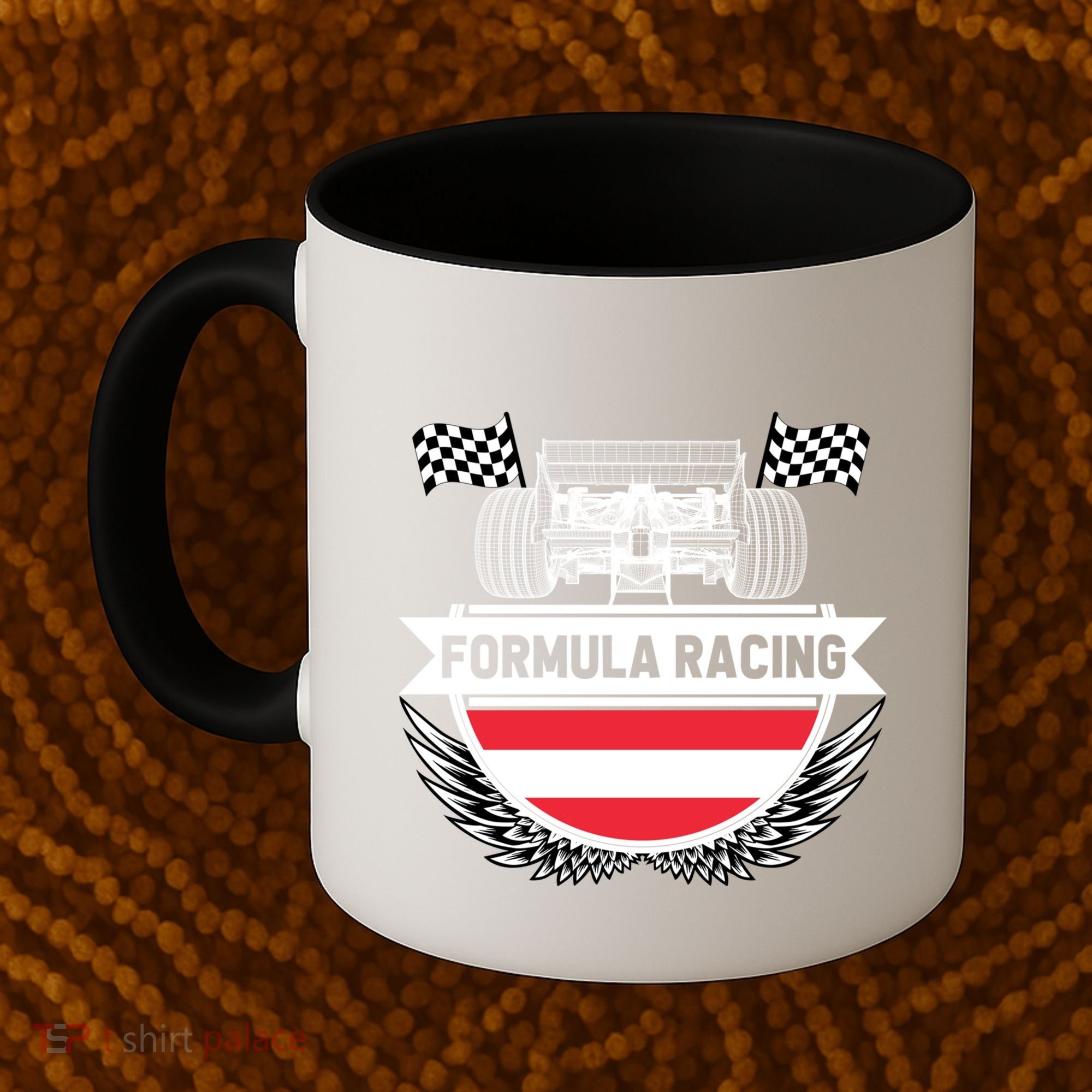 Austrian Auto Race Austria Flag Formula Racing Car Race Fan Cute Gift Coffee Mug