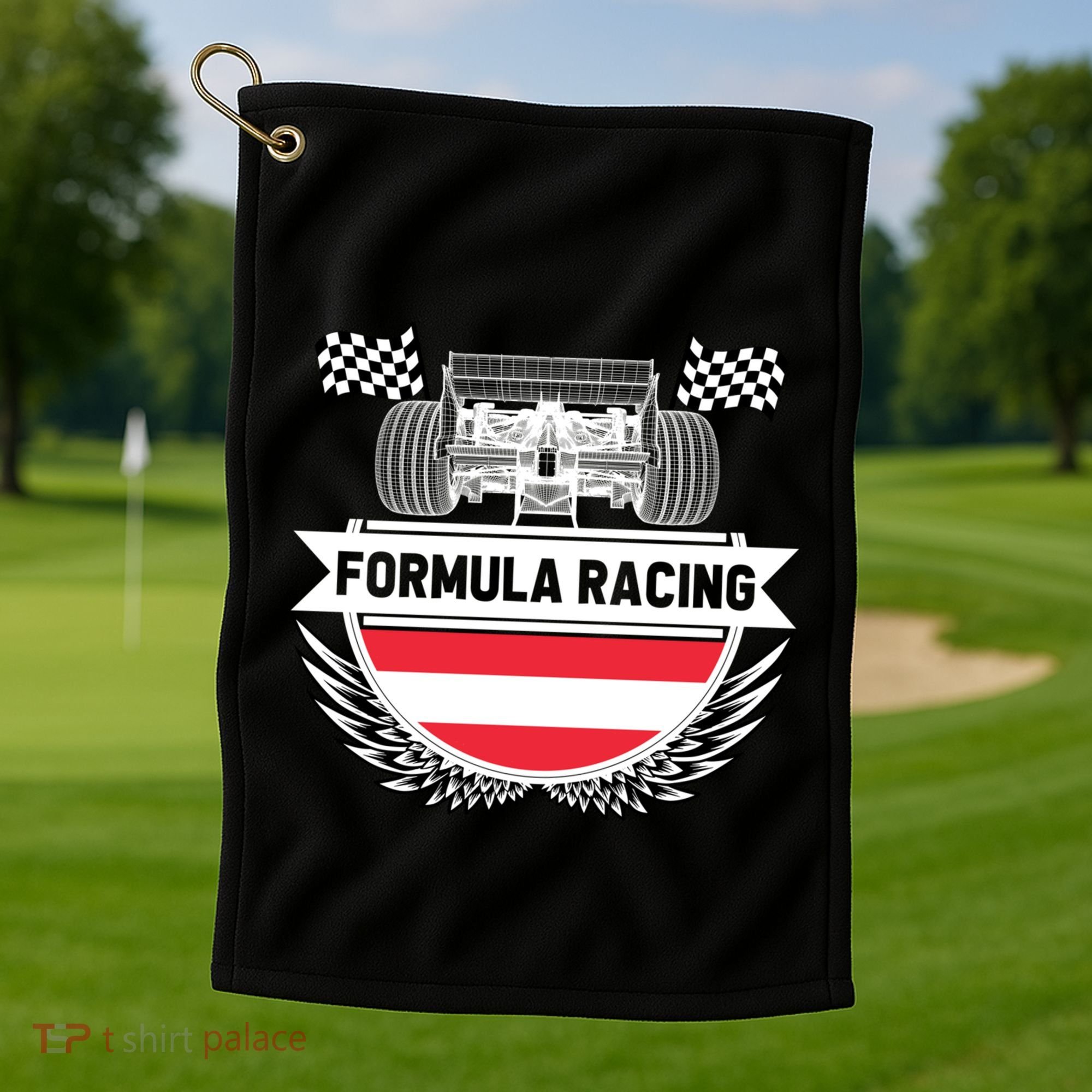Austrian Auto Race Austria Flag Formula Racing Car Race Fan Cute Gift Golf Towel