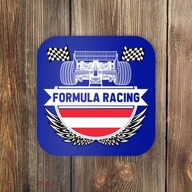 Austrian Auto Race Austria Flag Formula Racing Car Race Fan Cute Gift Coaster