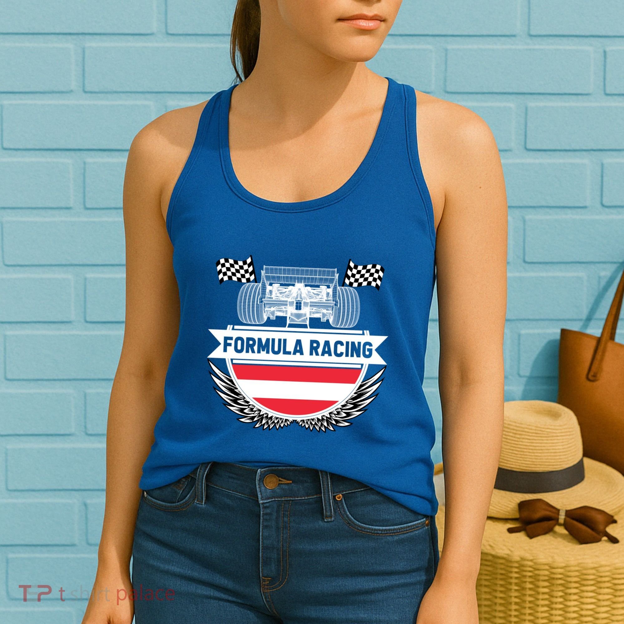 Austrian Auto Race Austria Flag Formula Racing Car Race Fan Cute Gift Women's Tank Top
