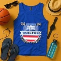 Austrian Auto Race Austria Flag Formula Racing Car Race Fan Cute Gift Tank Top thumb 4