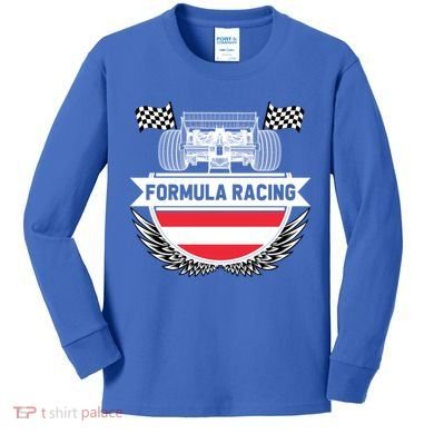 Austrian Auto Race Austria Flag Formula Racing Car Race Fan Cute Gift Kids Long Sleeve Shirt