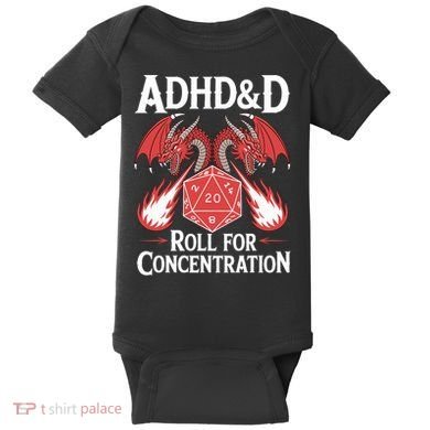 Adhd&d Adhd Roll For Concentration Baby Bodysuit