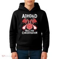 Adhd&d Adhd Roll For Concentration Kids Hoodie thumb 4