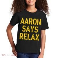 Aaron Says Relax Green Bay Football Quote Kids T-Shirt thumb 2