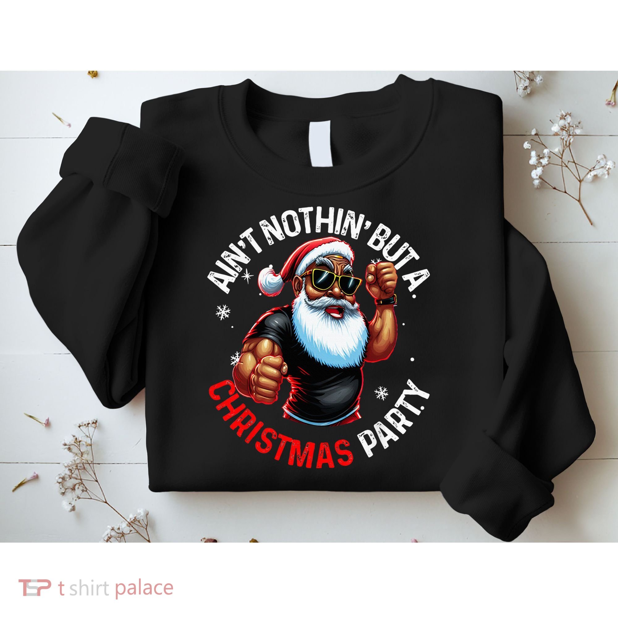 African American Santa Claus Christmas Pajama Sweatshirt