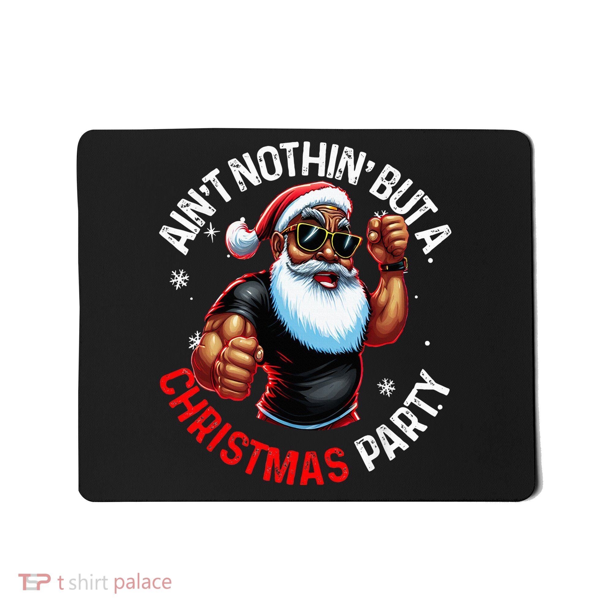 African American Santa Claus Christmas Pajama Mousepad