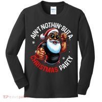 African American Santa Claus Christmas Pajama Kids Long Sleeve Shirt thumb 0
