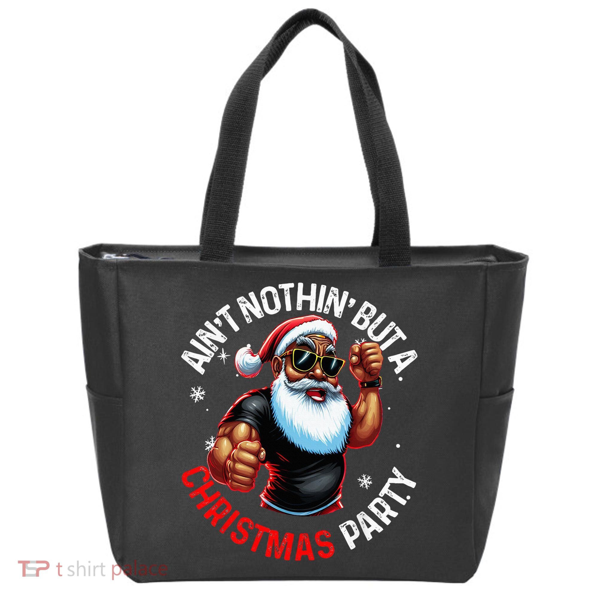 African American Santa Claus Christmas Pajama Tote Bag
