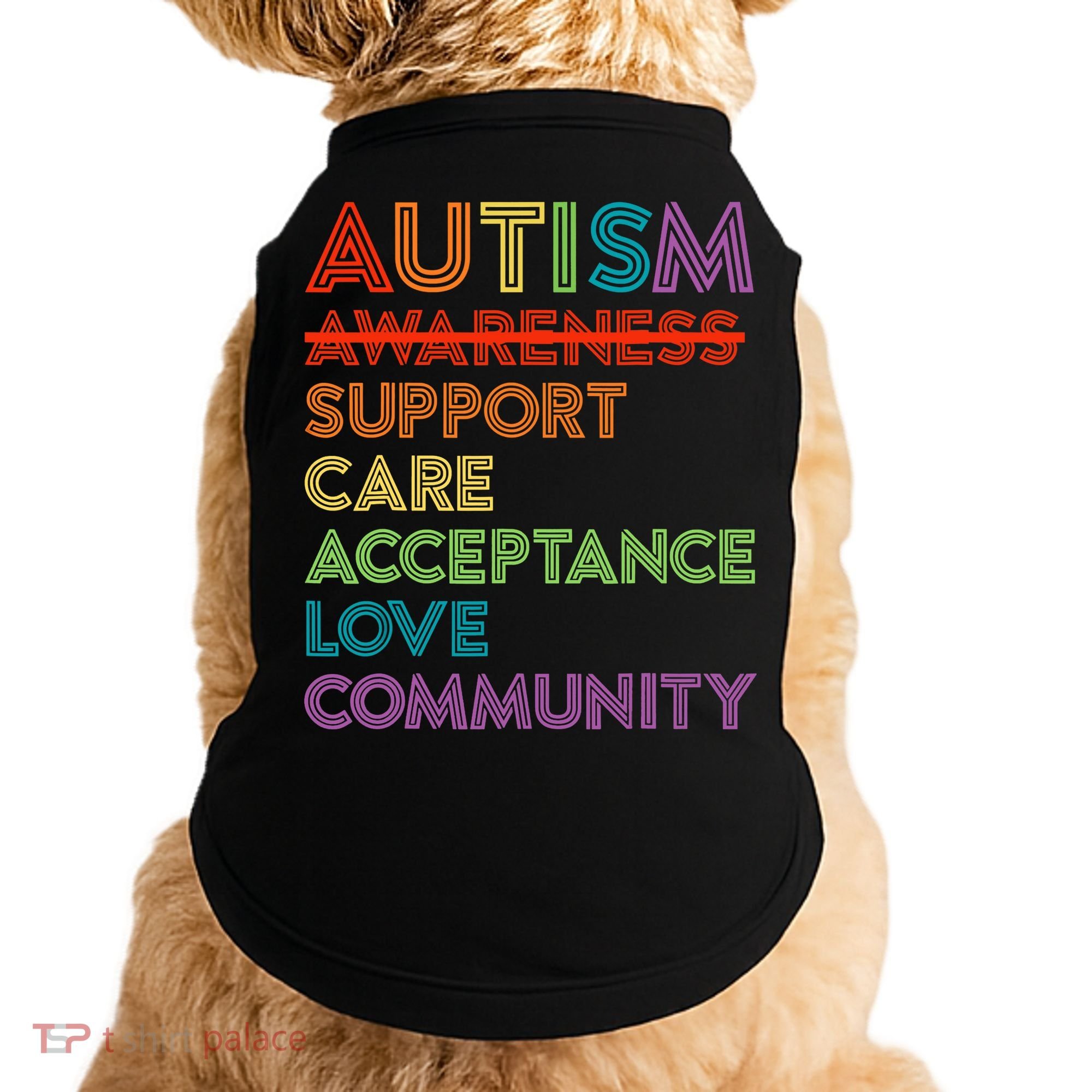 Autism Awareness Support Care Acceptance Ally Doggie Tank