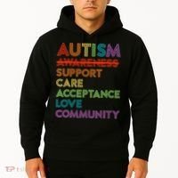 Autism Awareness Support Care Acceptance Ally Hoodie thumb 2