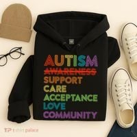 Autism Awareness Support Care Acceptance Ally Hoodie thumb 4