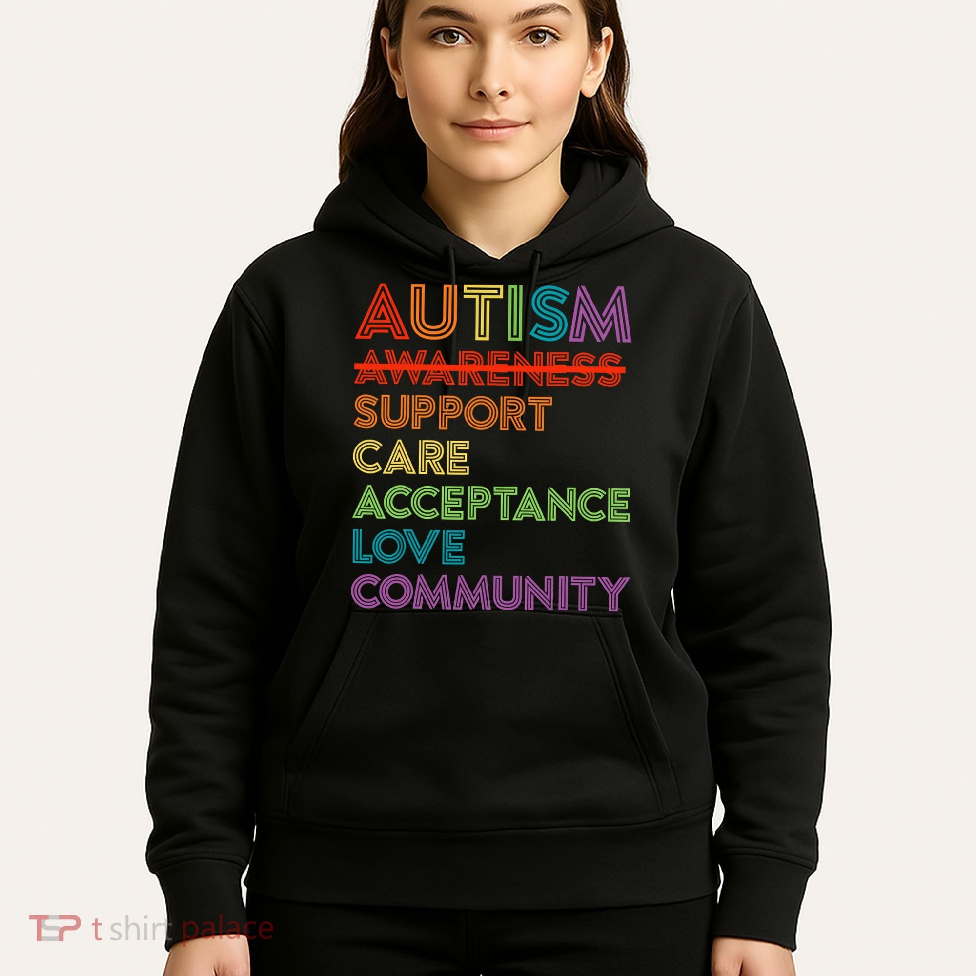 Autism Awareness Support Care Acceptance Ally Hoodie