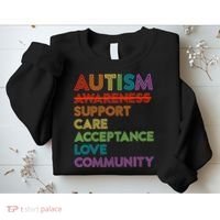 Autism Awareness Support Care Acceptance Ally Sweatshirt thumb 2