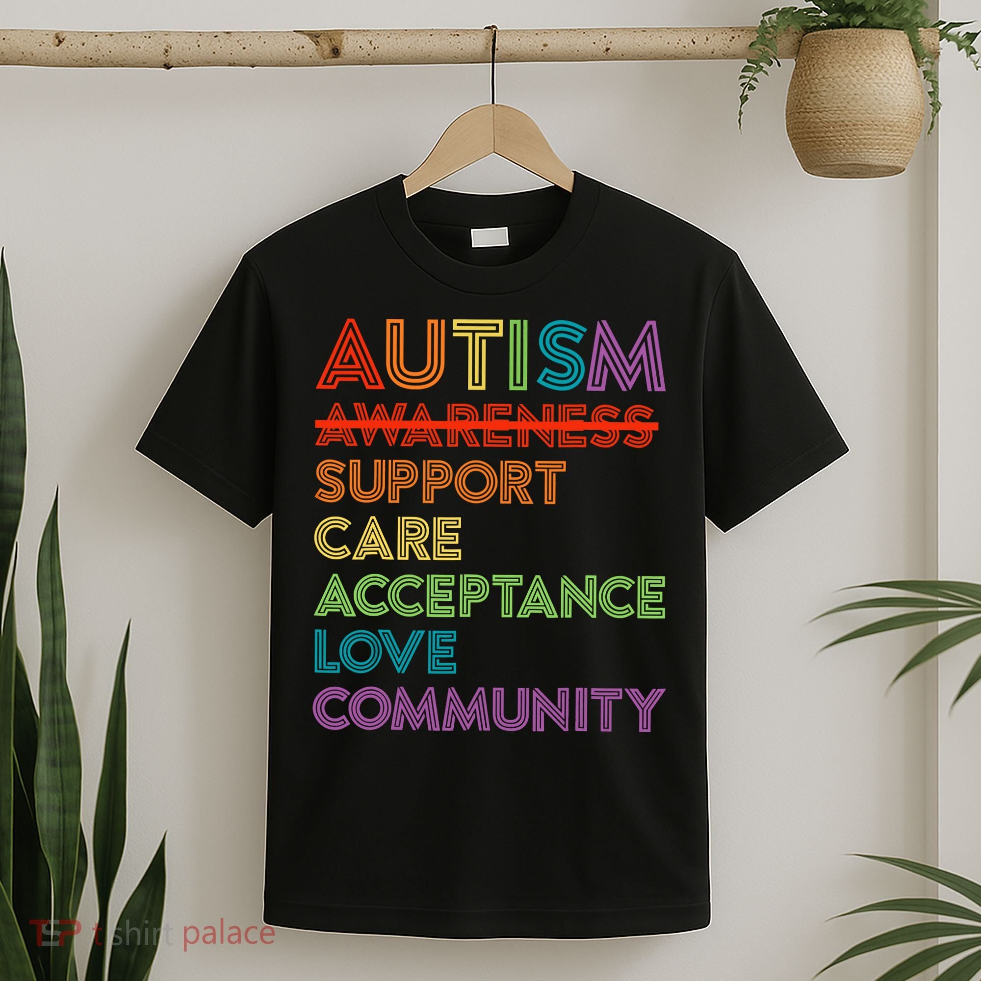 Autism Awareness Support Care Acceptance Ally T-Shirt