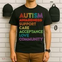 Autism Awareness Support Care Acceptance Ally T-Shirt thumb 6