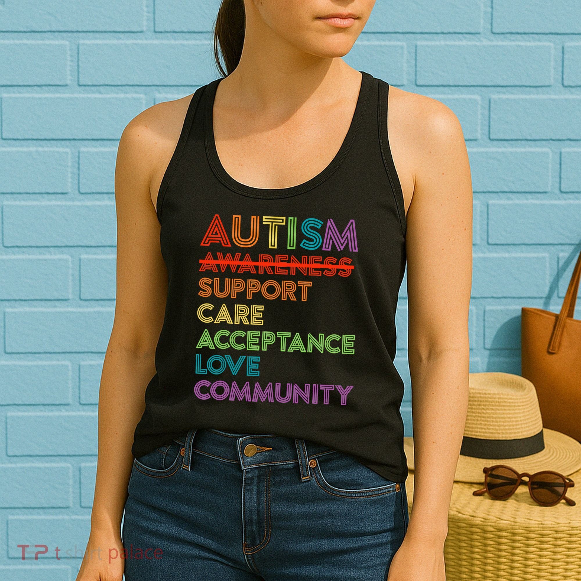 Autism Awareness Support Care Acceptance Ally Women's Tank Top