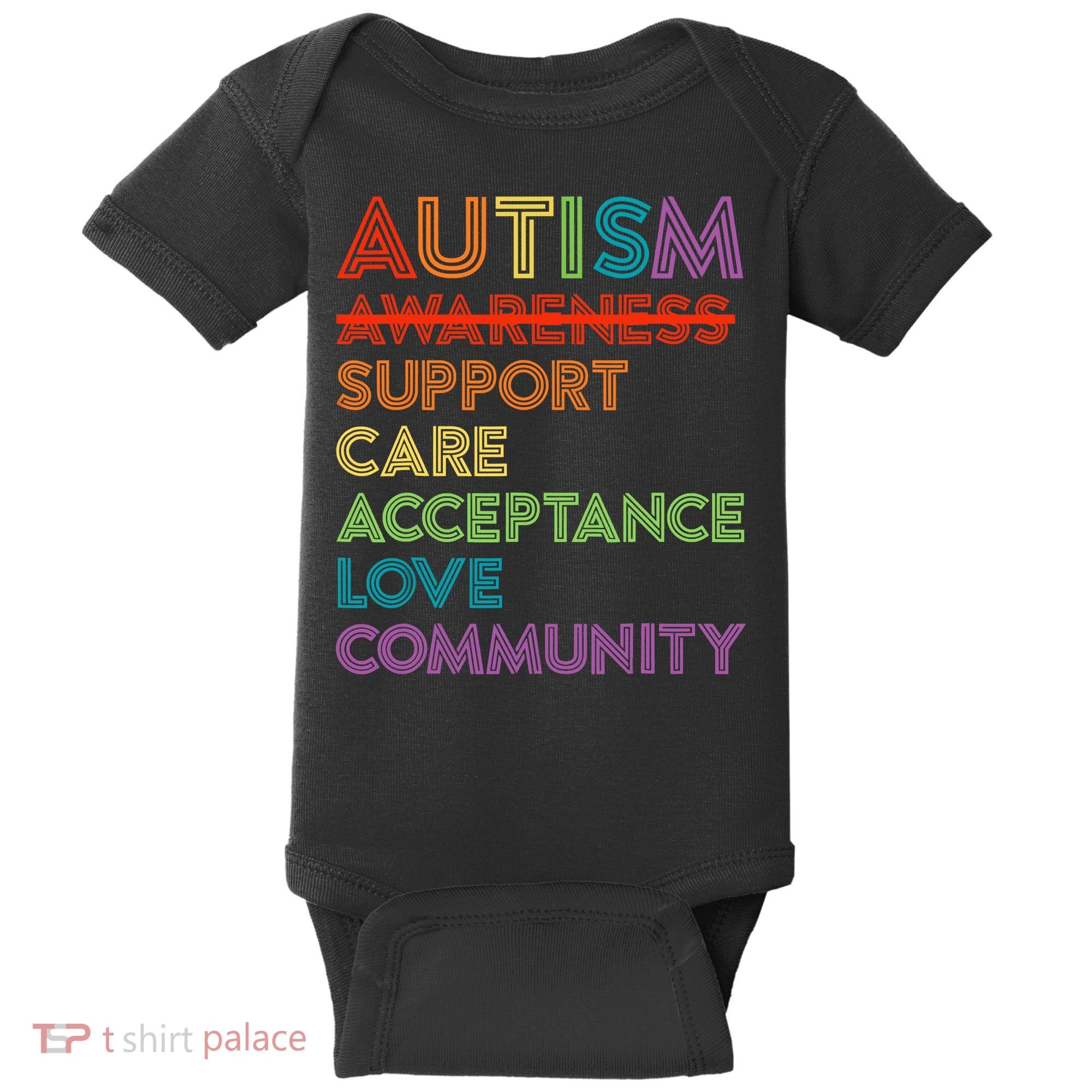 Autism Awareness Support Care Acceptance Ally Baby Bodysuit