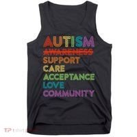 Autism Awareness Support Care Acceptance Ally Tank Top thumb 0