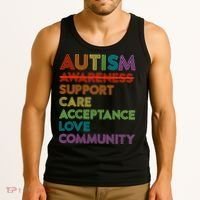 Autism Awareness Support Care Acceptance Ally Tank Top thumb 3