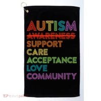 Autism Awareness Support Care Acceptance Ally Golf Towel thumb 0