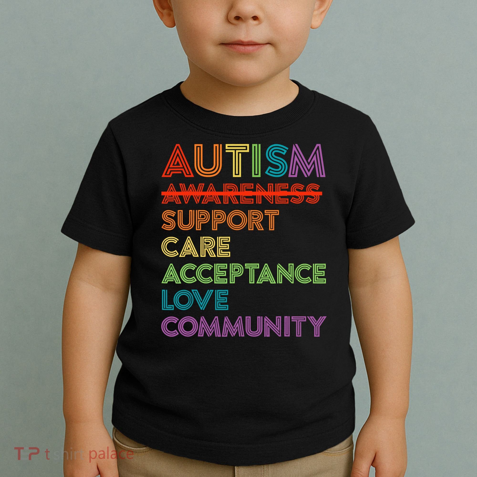 Autism Awareness Support Care Acceptance Ally Toddler T-Shirt