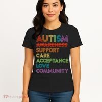 Autism Awareness Support Care Acceptance Ally Women's T-Shirt thumb 4