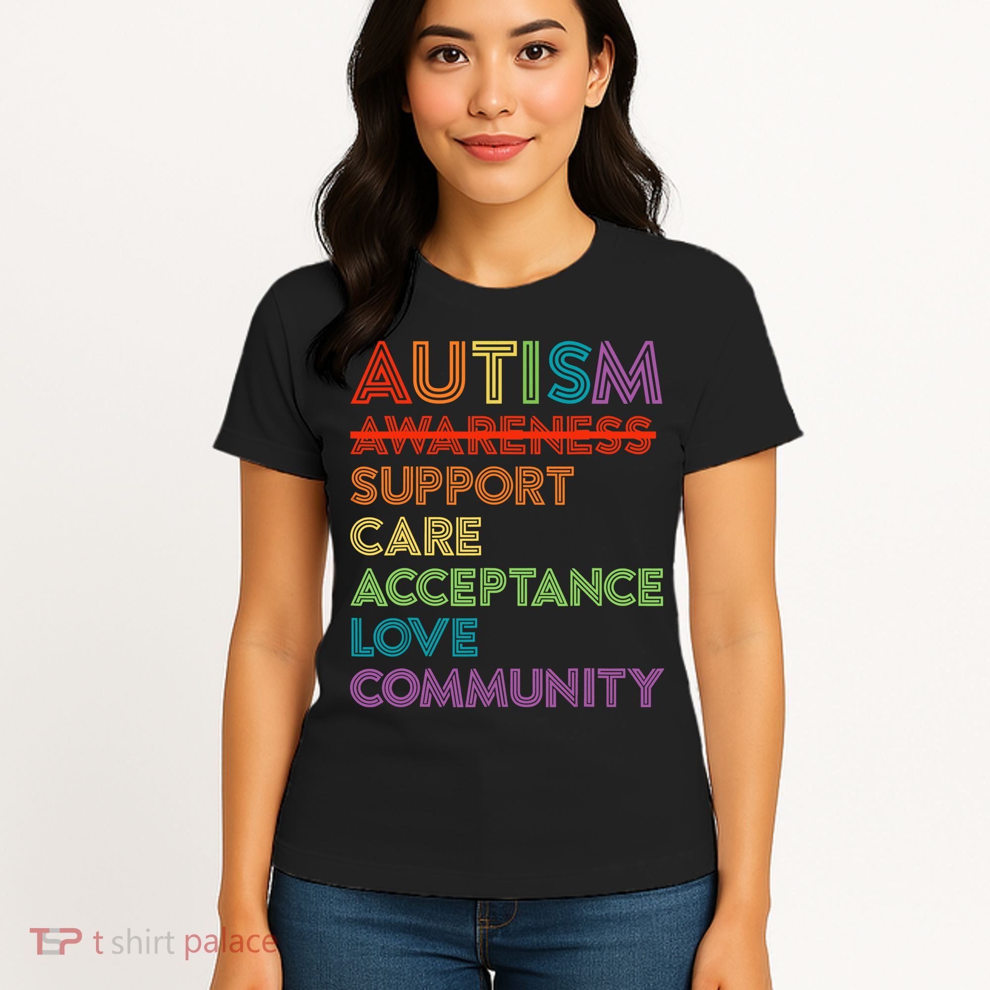 Autism Awareness Support Care Acceptance Ally Women's T-Shirt