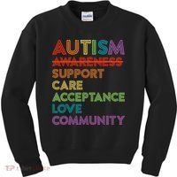 Autism Awareness Support Care Acceptance Ally Kids Sweatshirt thumb 0
