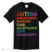 Autism Awareness Support Care Acceptance Ally Kids T-Shirt thumb 0