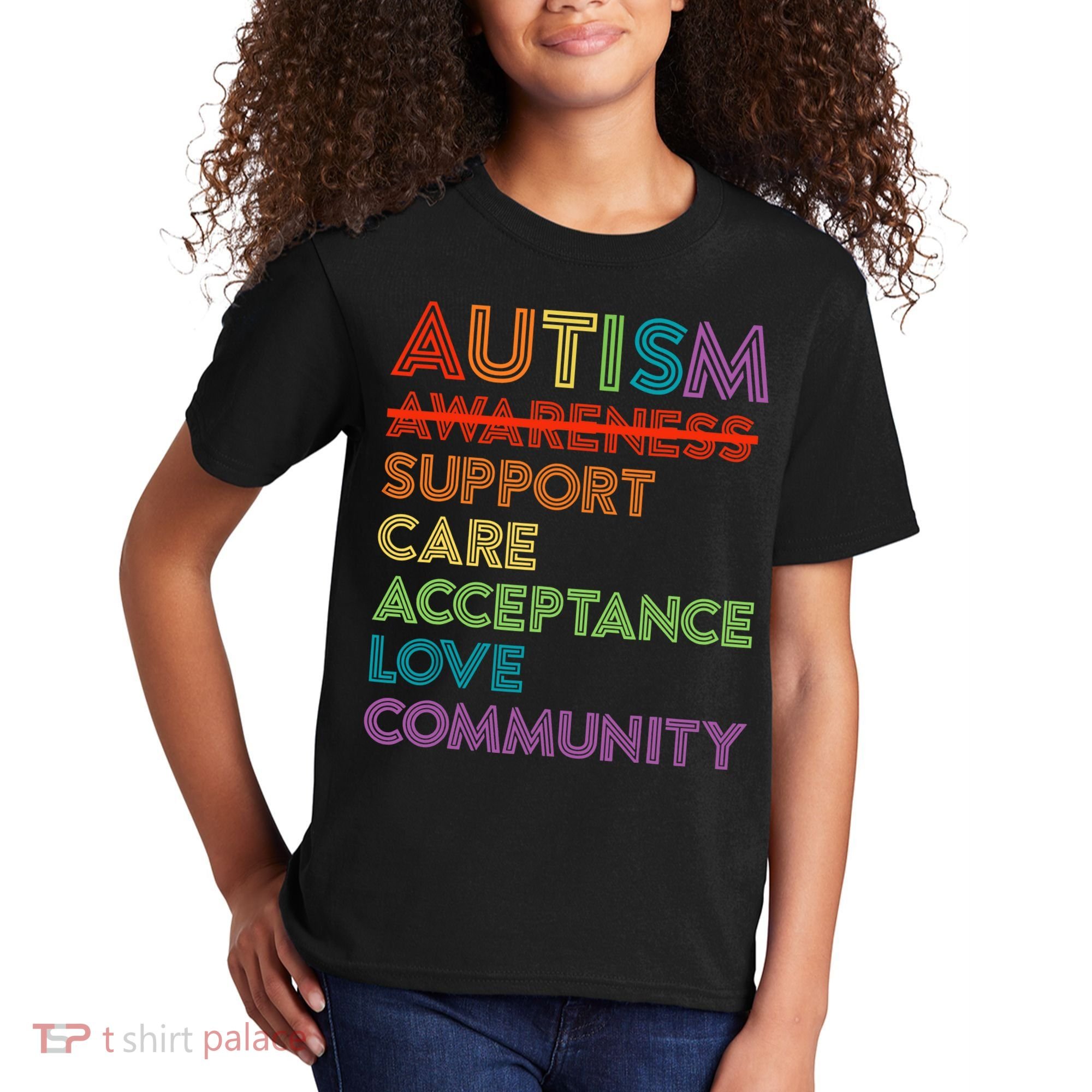 Autism Awareness Support Care Acceptance Ally Kids T-Shirt