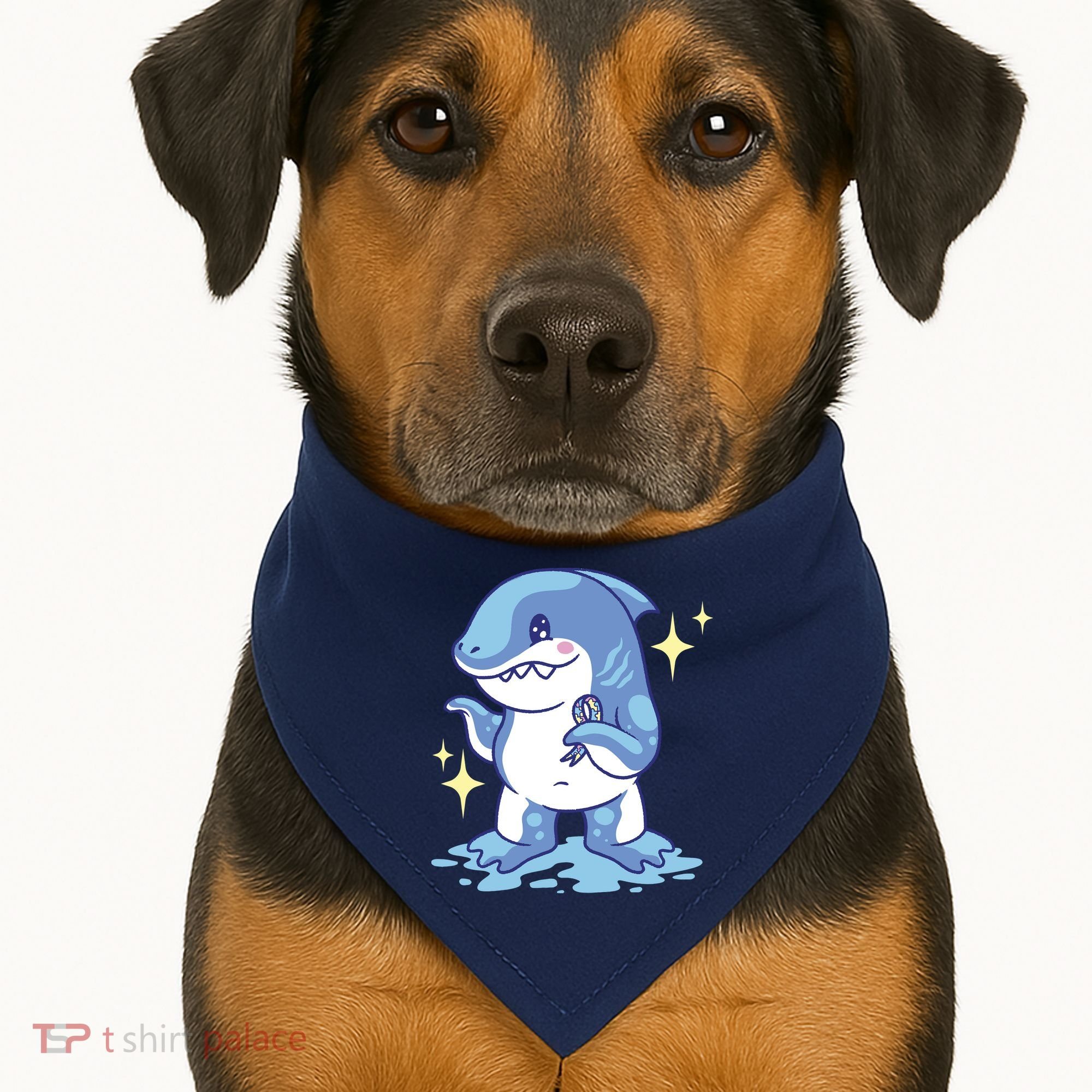 Autism Awareness Shark Ribbon USA-Made Doggie Bandana