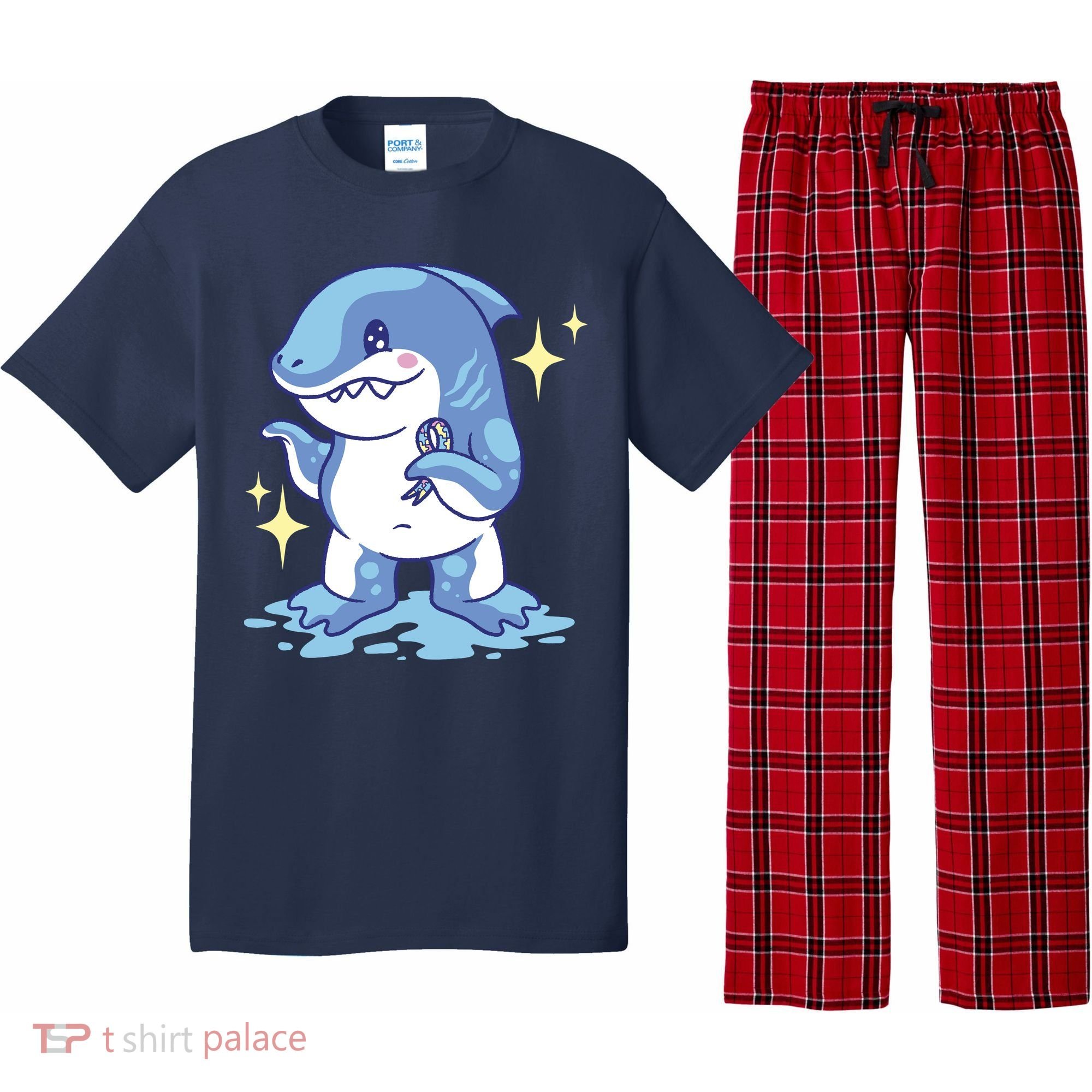 Autism Awareness Shark Ribbon Pajama Set