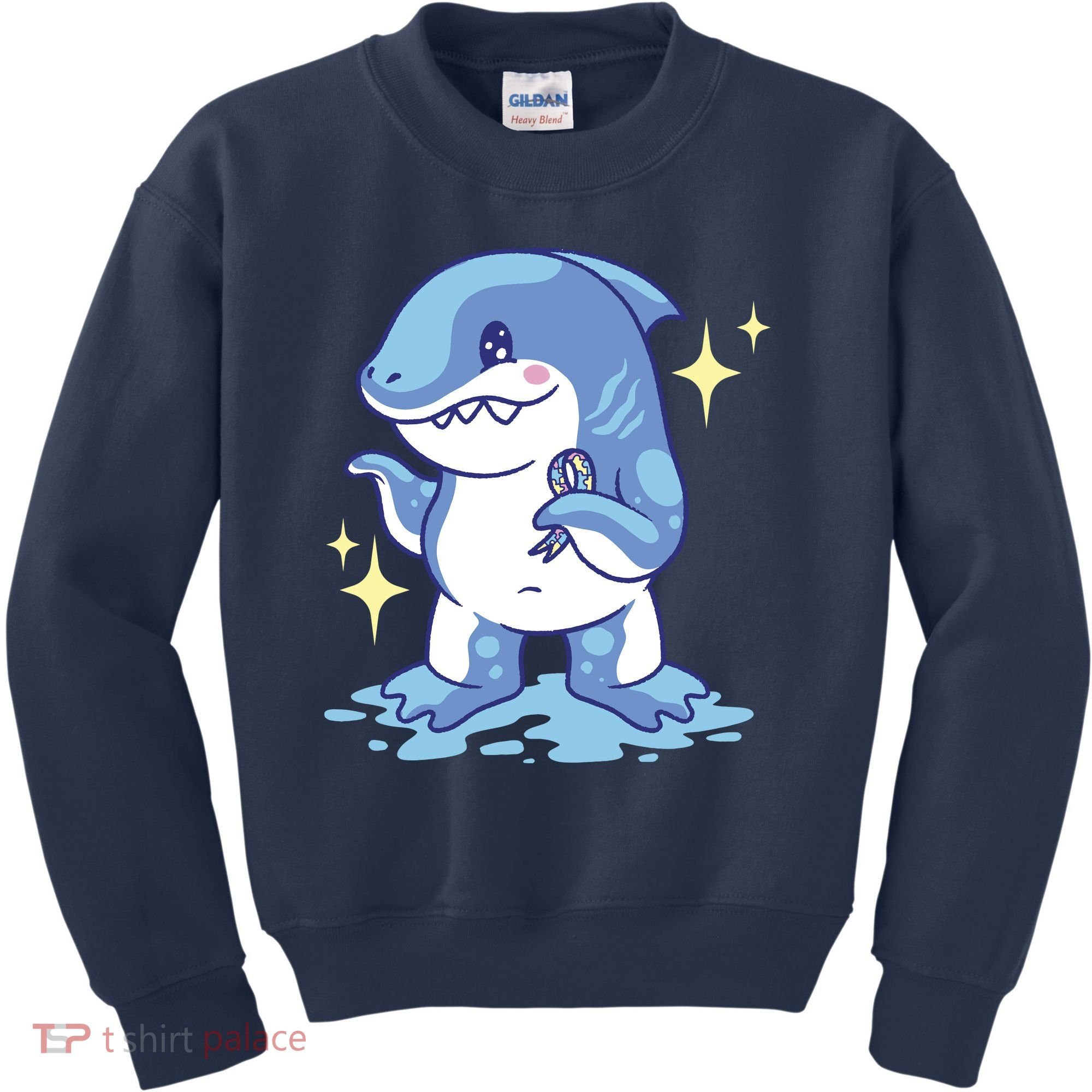 Autism Awareness Shark Ribbon Kids Sweatshirt