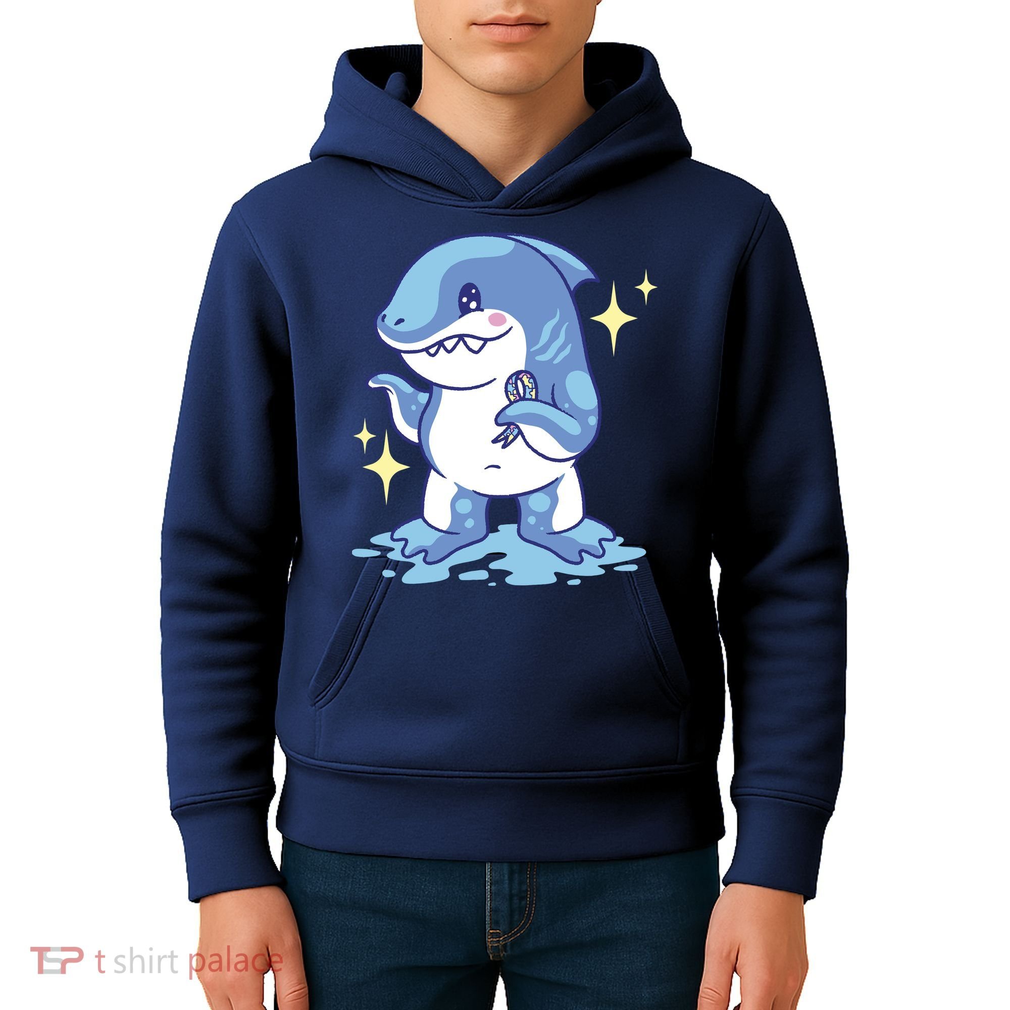 Autism Awareness Shark Ribbon Kids Hoodie