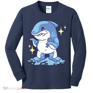 Autism Awareness Shark Ribbon Kids Long Sleeve Shirt
