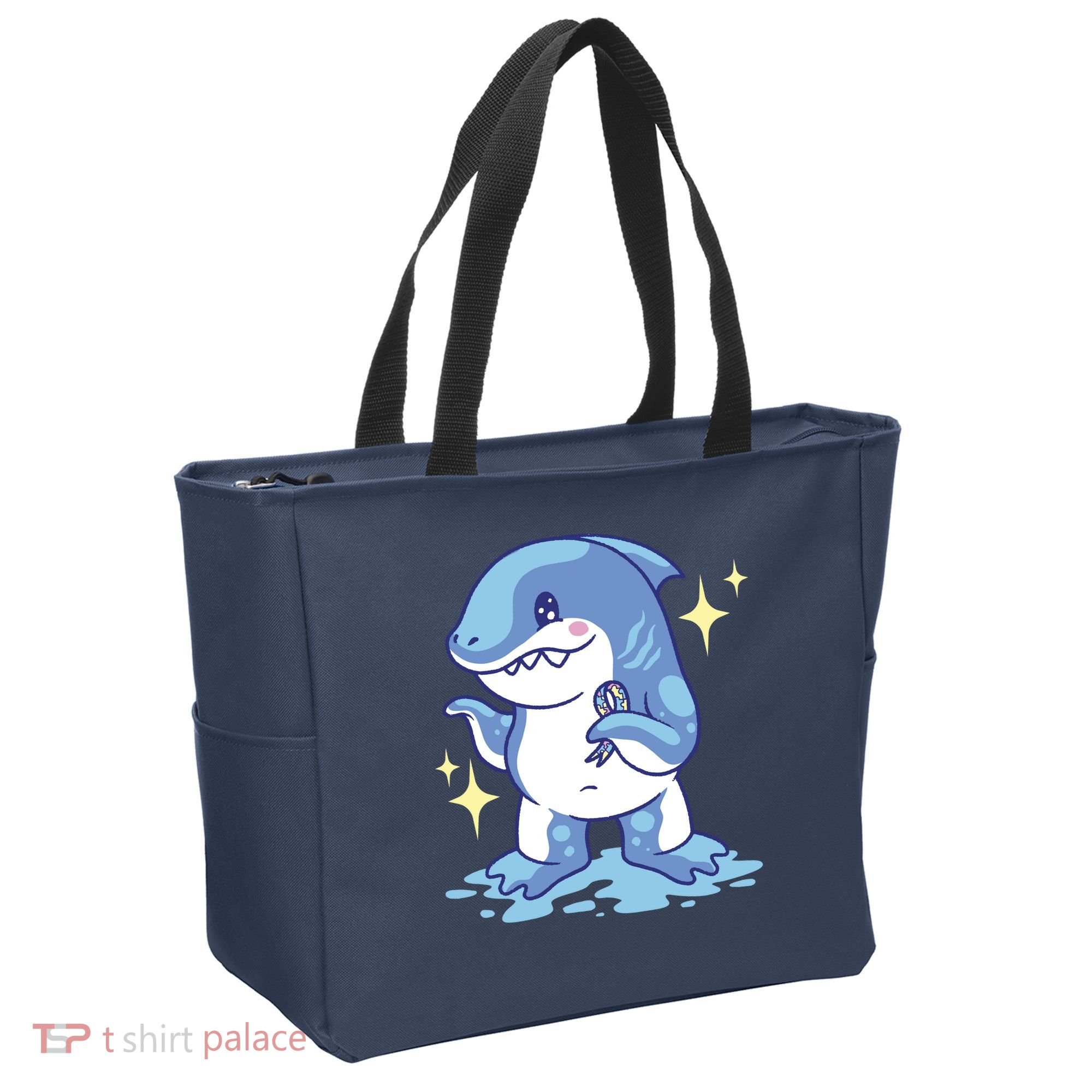 Autism Awareness Shark Ribbon Tote Bag