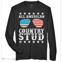 All American Stud Boy Country 4th of July USA Flag Gift Zone Performance Long-Sleeve T-Shirt thumb 0