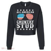 All American Stud Boy Country 4th of July USA Flag Gift Cropped Pullover Crew thumb 0
