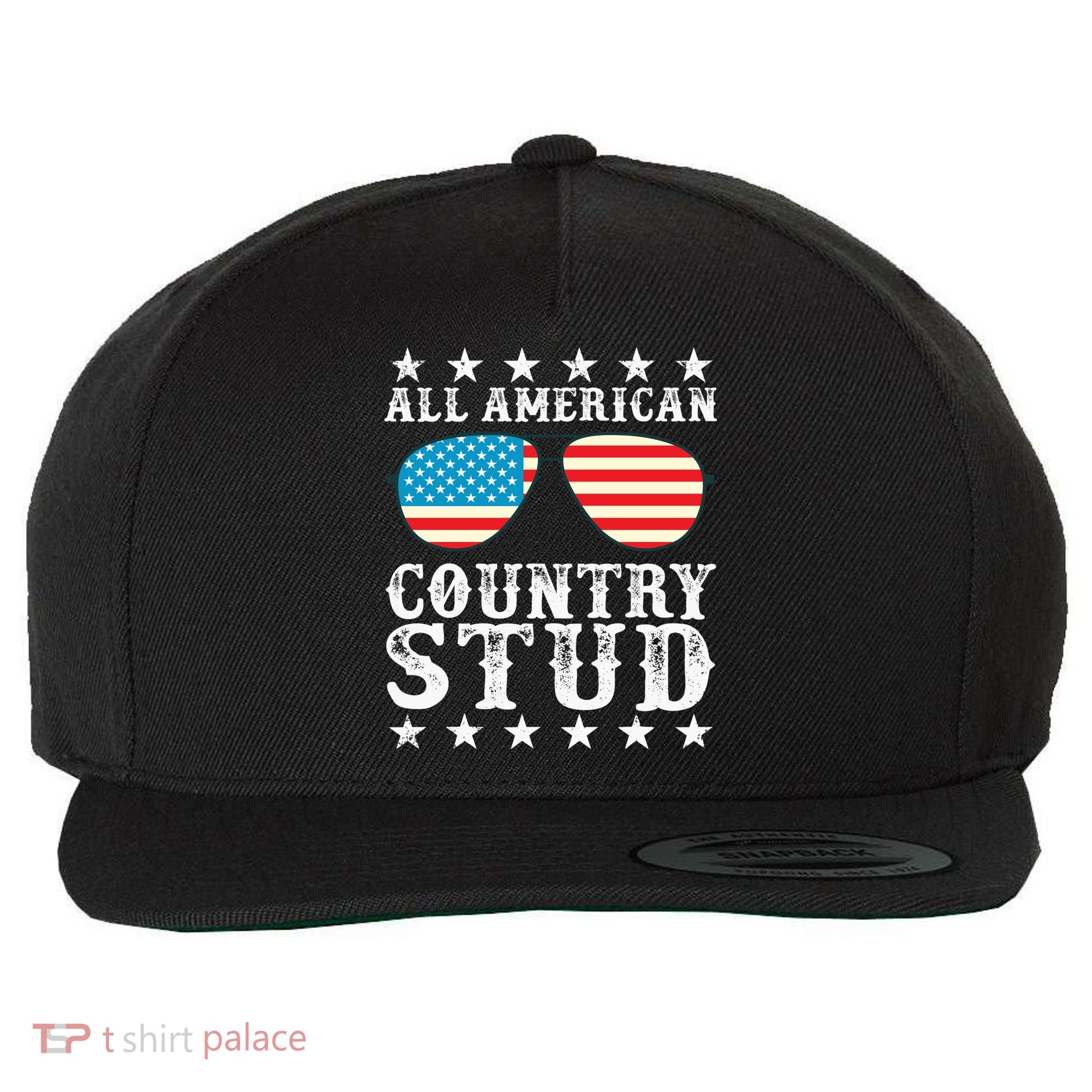 All American Stud Boy Country 4th of July USA Flag Gift Wool Snapback Cap