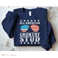 All American Stud Boy Country 4th of July USA Flag Gift Sweatshirt thumb 2