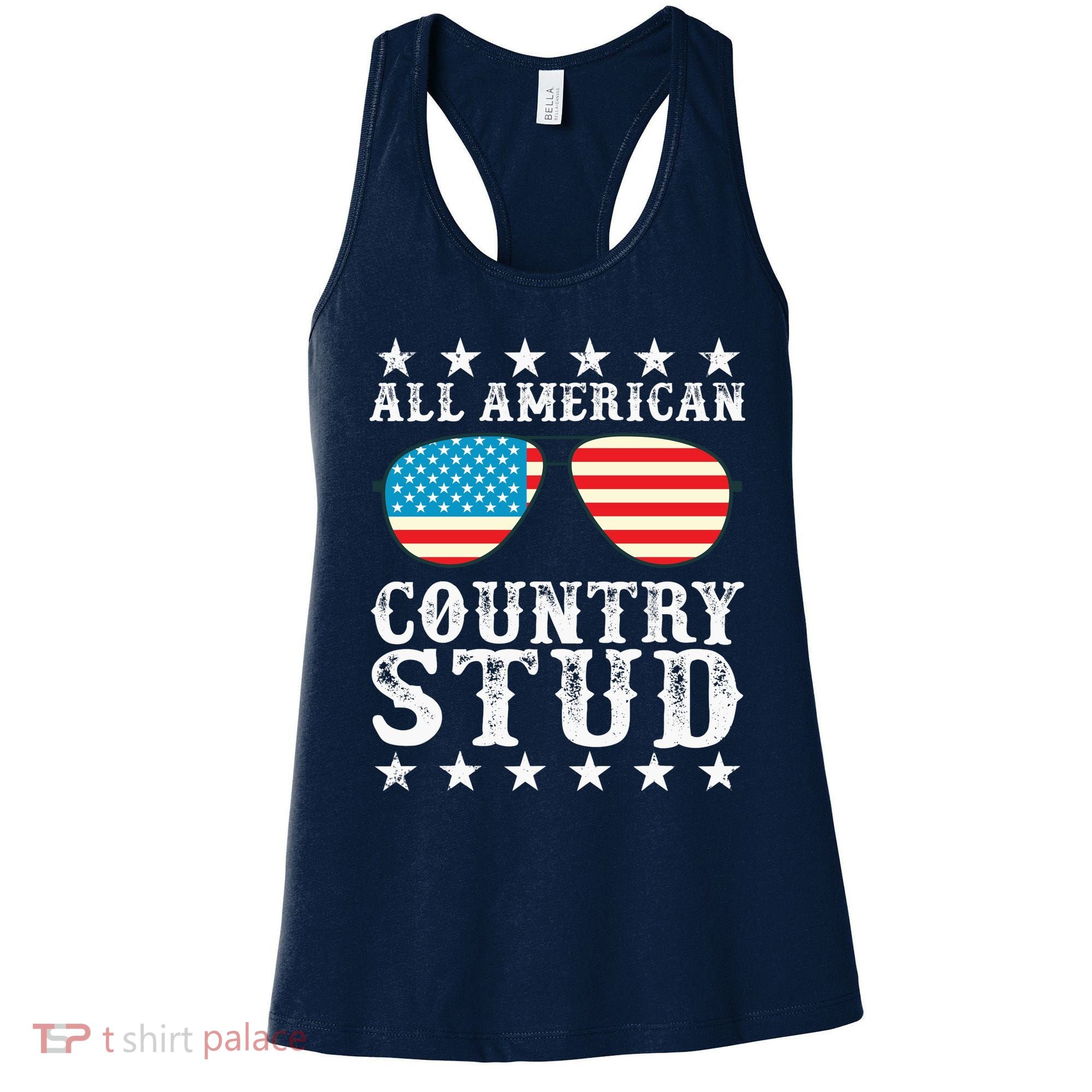 All American Stud Boy Country 4th of July USA Flag Gift Women's Tank Top