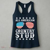 All American Stud Boy Country 4th of July USA Flag Gift Women's Tank Top thumb 3