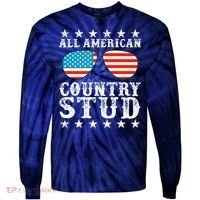All American Stud Boy Country 4th of July USA Flag Gift Tie-Dye Long Sleeve Shirt thumb 0