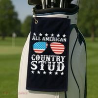 All American Stud Boy Country 4th of July USA Flag Gift Golf Towel thumb 2