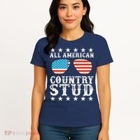 All American Stud Boy Country 4th of July USA Flag Gift Women's T-Shirt thumb 4