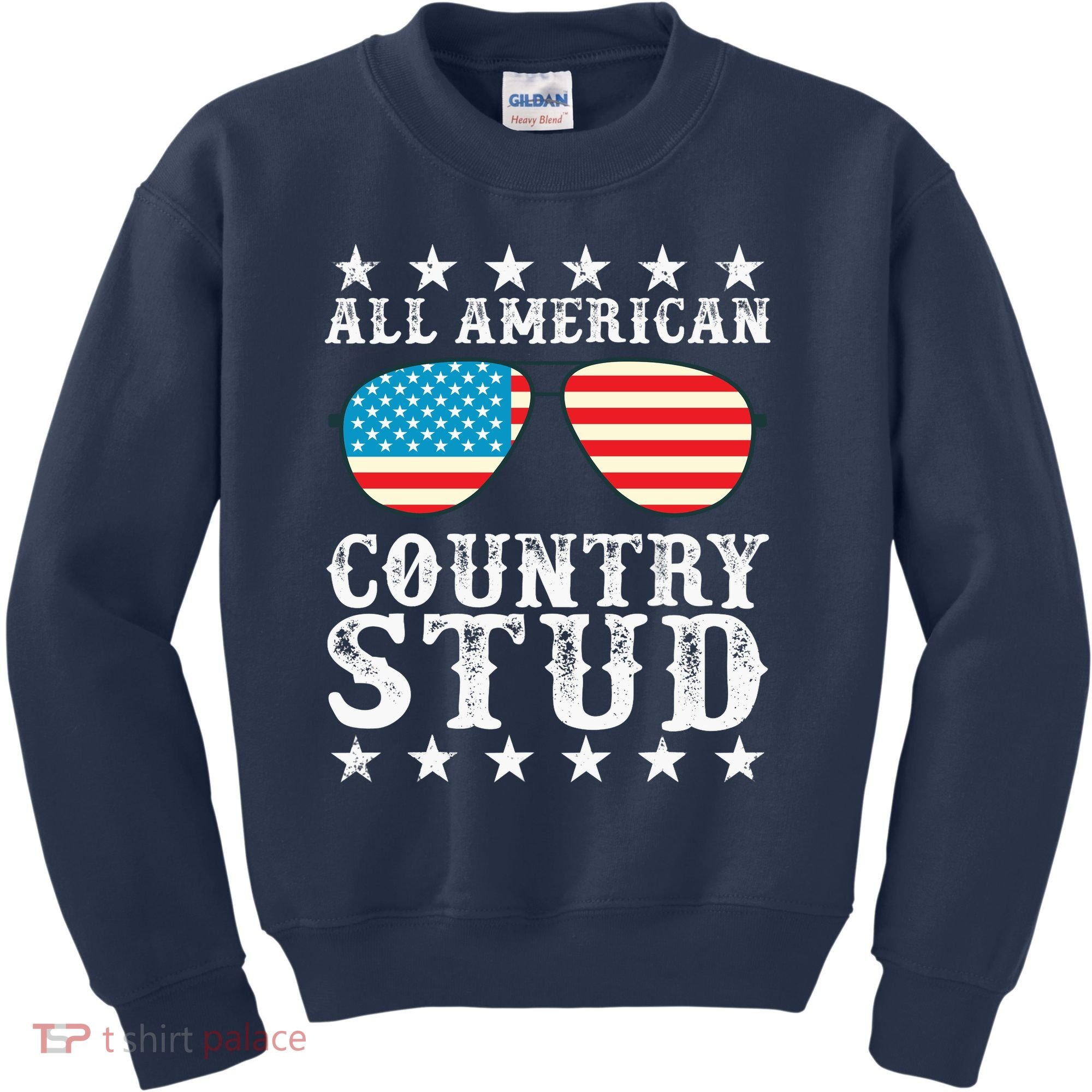 All American Stud Boy Country 4th of July USA Flag Gift Kids Sweatshirt