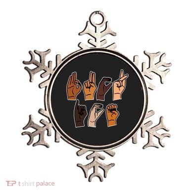 ASL American Sign Language FCK ICE Anti ICE Ornament