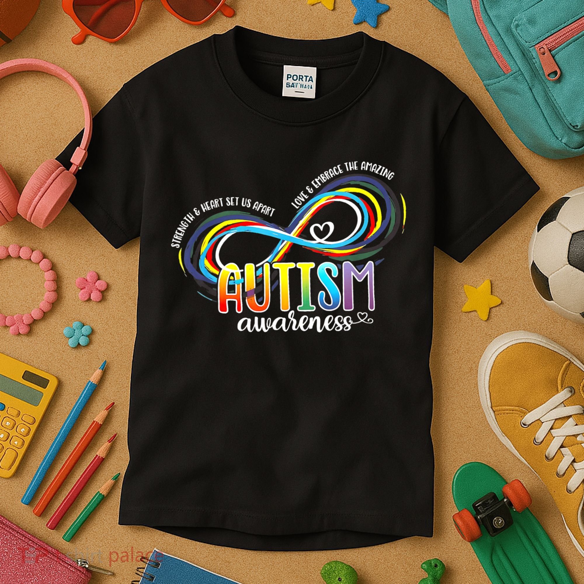Autism Awareness Strength And Heart Set Us Apart Kids T-Shirt