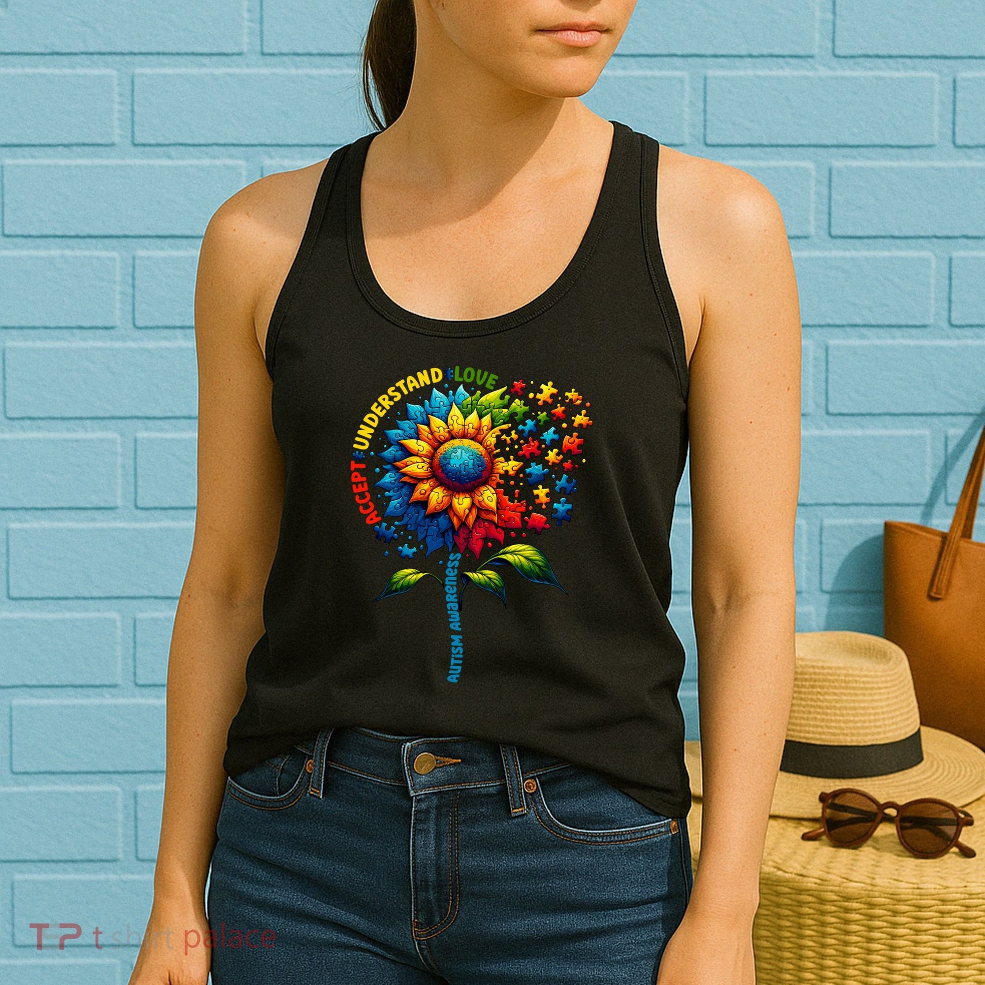 Autism Awareness Sunflower Autism Sunflower Women's Tank Top